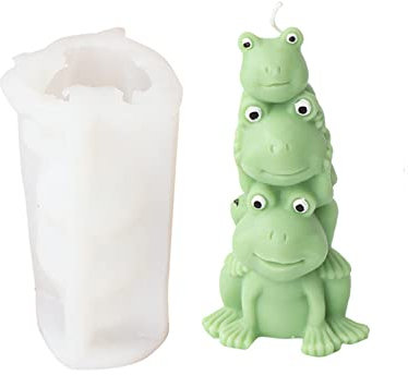 Xidmold Moule en Silicone 3D Grenouille pour Bougie, Fondant, Décoration de Gâteau, Chocolat, Savon, Plâtre et Artisanat en Résine Époxy (G)