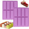 BURRSJ Large Rectangle Silicone Granola Bars Mold 2PCS-8 Cavity Reusable Chocolate & Energy Bar Molds for Baking, Cheesecake, Pudding Cake Dishwasher Safe, Non-Stick & BPA-Free Baking Tools (2 Pack)