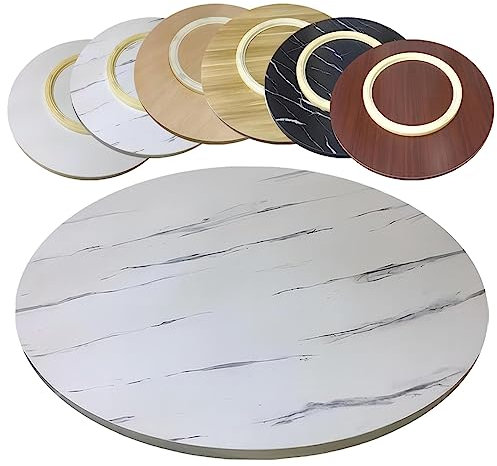 ESOYAWE Table À Manger Plateau De Service Ø 50-100 Cm Plateau Rotatif en Bois Rond, avec Base À Roulement Silencieux Grand Plateau Tournant Assiette De Service, pour Table À Manger De Cuisine