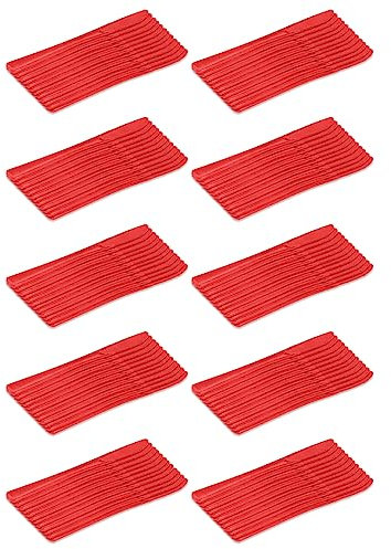 Acan Tradineur - 10 Paquetes de 12 Cuchillos de plástico - Material Reutilizable y reciclable - Longitud de 20 cm - Color Rojo - Total 120 Uds