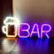Neon Bar Signs LED Bar Light up Sign Banner Decorative Night Lamp for Home Bar Bistro Party Club Door Christmas Halloween Cellar Wall Decor,USB and Battery Powered,35.5x14.5x1.8CM(Warm+Purple)