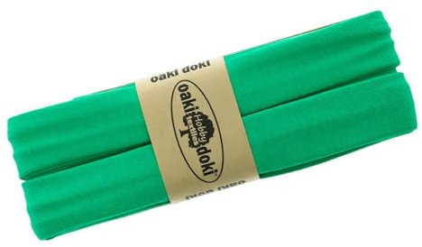 3m Oaki Doki Tricot de Luxe Jersey-Schrägband Einfassband elastisch 65 Farben, Farbe:smaragd hellgrün