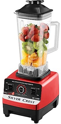 EKSED Multifunctional Blender for Smoothie Milkshake Juicer Ice Crher Electric Grain Grinder 4500W 15 Rotating Speeds, Red UK Plug