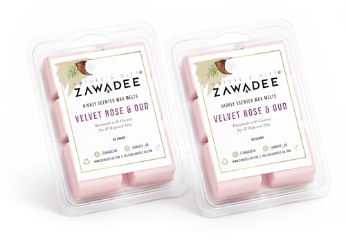 Zawadee Velvet Rose & Oud Wax Melts aus natürlichem Soja, Cocount Wax. Stark duftender Oud Wax Melts