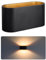 SSC-LUXon JOBERO Wandleuchte Innen schwarz - Wandlampe Gold Design Up Down Leuchte inkl. 1x G9 LED Leuchtmittel warmweiß 3W