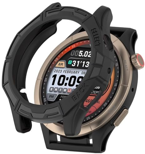 FTRONGRT Funda para Amazfit Cheetah, TPU Suave, Resistente a los Golpes, Funda para Amazfit Cheetah Smartwatch.Negro