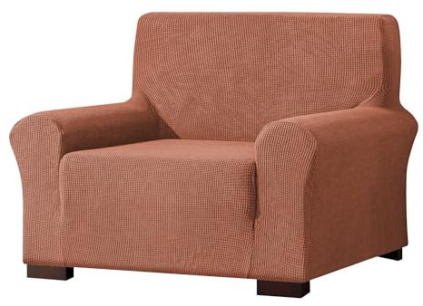 EBETA E Elastisch Sofa Überwürfe Sofabezug, Stretch Sofahusse Sofa Abdeckung Hussen für Sofa, Couch, Sessel 1 Sitzer (Korallenrot, 85-115 cm)