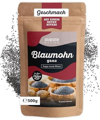 Semillas de Amapola Monte Nativo (500g) - Semillas Amapola para Cocinar - Perfectas para Crackers - Semillas de Amapola Comestibles - Poppy Seeds