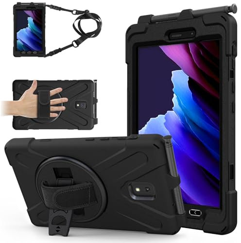 TECHGEAR Rugged Case for Samsung Galaxy Tab Active 5 8.0 (SM-X300/X306) – Heavy Duty Shockproof Cover with Screen Protector, 360 Stand, Hand Strap & Shoulder Strap – Built for Site & Work Use