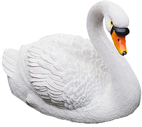 Sosoport Detaillierte Schwan Statue Harz Garten Tier Pool Dekoration Entzückende Schwan Ornament Für
