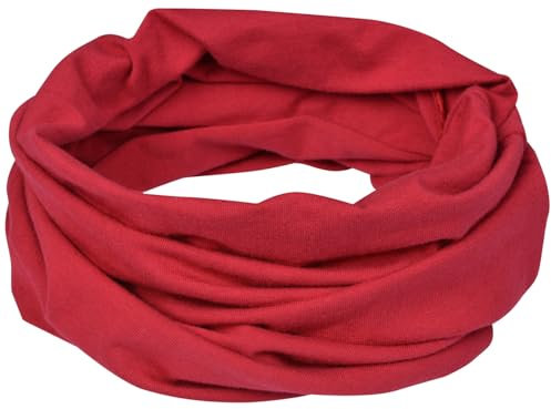 Miobo Kinder Baumwolle Loopschal Schlauchschal Rundschal Halstuch Weinrot-L