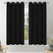 VEHEDE Solid Blackout Curtains 2 Panels for Living Room/Bedroom (Black, W46 x L54)
