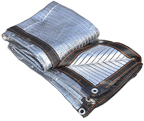 CWCQGH Toile d'ombrage en Aluminium réfléchissant à 80% – Filet de Protection UV Multi-Usage pour Couvrir Les fenêtres, terrasses, porches, pergolas (4 m x 7 m)