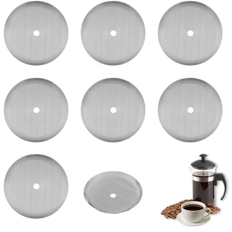 Filtros de prensa francesa para filtros de cafetera, 8 filtros de repuesto, para cafetera de prensa francesa de acero inoxidable de 10 cm, para máquinas de café de 1 l/34 oz, 1000 ml