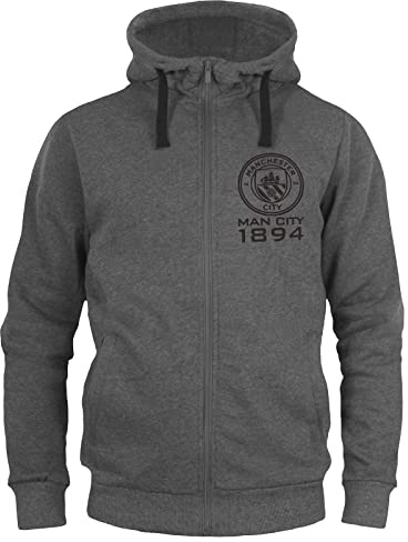 MANCHESTER CITY Mens Hoody Zip Fleece OFFICIAL Football Gift
