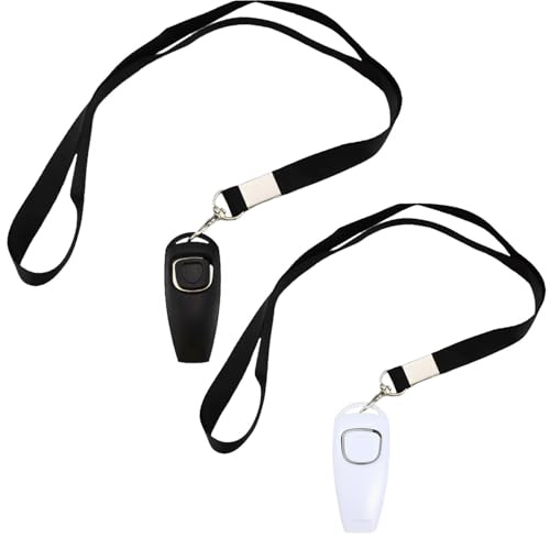 ZEACCT 2 Stück Hundepfeife mit Clicker, Pfeife Klicker Hundeklicker Set, Hunde-Pfeifen-Rückruf-Training, Haustier-Trainings-Clicker, Hunde-Trainingspfeifen-Clicker, Haustier-Pfeifen-Rückruf-Training