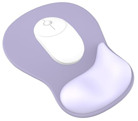 Giecy Tapis de Souris avec Support pour Repose-Poignets en Gel, Ergonomique Concave à Support Doux et Base antidérapante(Violet)