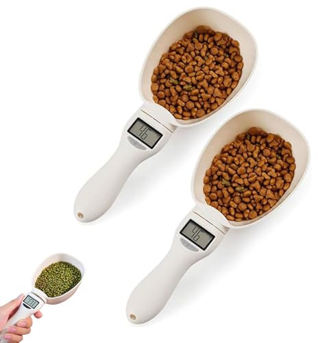 Digital Measuring Scoop, Food Measuring Scoop Scale, Weighing Spoon Max Loading 800g / 0.1g Precision with LCD Display, Electronic Measuring Spoon for Food (2pcs)