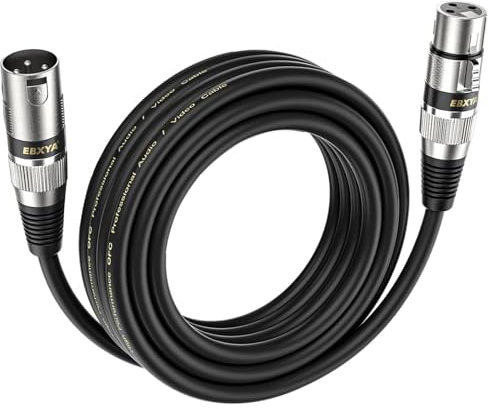 EBXYA XLR Cable de micrófono 5 m simétrico macho a hembra XLR Patch Cable para sistema PA, grabadora de estudio, amplificador, mezclador
