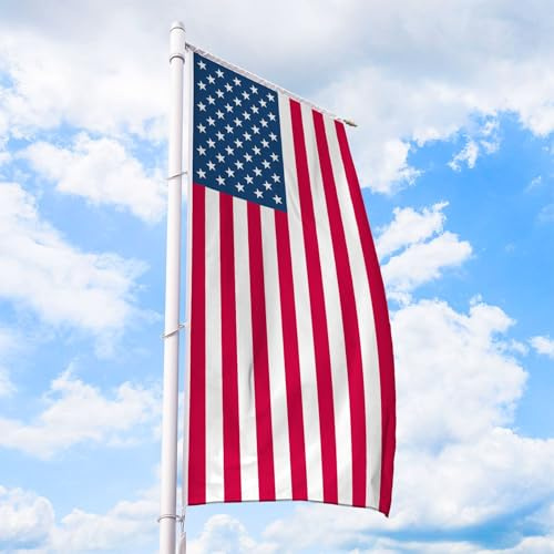 USA Flagge 150 x 400 cm - für Fahnenmast, Amerika Fahne aus reißfestem Fahnen-Polyester-Stoff, Hissfahne Hochformat für Querausleger wetterfest und UV-beständig
