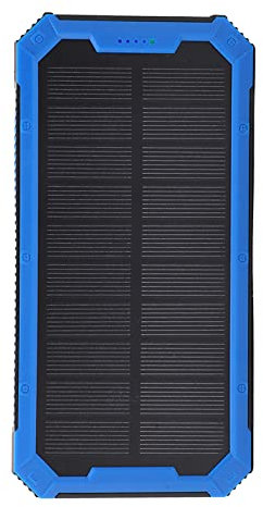 Solar Charger Power Bank, 36800mAh Portable Charger with Monocrystalline Silicon Panel, Wireless Charging, 4 USB Ports for Climbing, Travel, Camping (Blue)