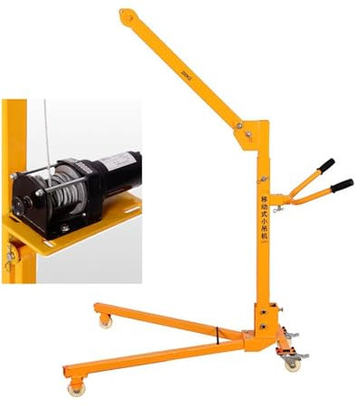 MYVVKIA Mobiler Handkurbel-Kleinkran, tragbarer Kleinkran für den Haushalt (Farbe: Elektrisch 300 kg 220 V) (Elektrisch 500 kg 24 V)