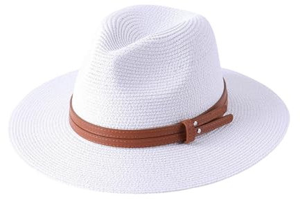 Mnjyihy Chapeau Panama Chapeau De Soleil Pour Femmes Et Hommes Grande Taille Chapeau De Plage À Large Bord Fedora 1 M 56-58cm
