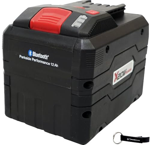 HEADNMORE® Bundle – Parkside Performance® 20 V 12 Ah Smart batteria PAPS 2012 + portachiavi + supporto da parete