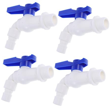 ERINGOGO Lot De 4 Robinets D'arrosage Robustes : Robinet D'arrosage En Plastique De 1/2 po, Connecteur Rapide Pour Évier De Cuisine, Robinet D'arrosage Extérieur Pour Jardin