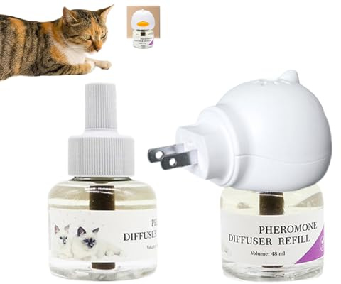 Beruhigender Klassiker für 30- -Katzen | Pets Calmings Diffusors & 6 REAMBILS | Entspannender Premium-Diffusor für Katzen für Stress und Angst | Spritz- und Schlafprobleme bei Kätzchen P