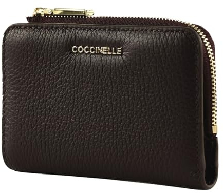 Coccinelle Leder Geldbörse Metallic Soft Wallet Prune dunkelviolett