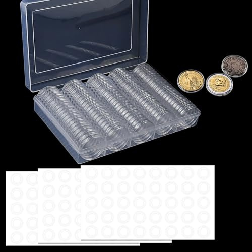 Capsules Pieces de Monnaie,120 Rangement Pieces de Monnaie,33mm Rangements pour Pièces de Monnaie,Rangement Monnaie de Paris