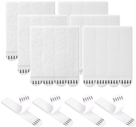 12 Pairs (24 Strips) Heavy Duty Picture Hanging Strips – No Nails Adhesive Mounting Strips for Frames, Mirrors & Posters – Damage-Free Picture Hanging Strip Refill for Walls & Signs (16×70mm)