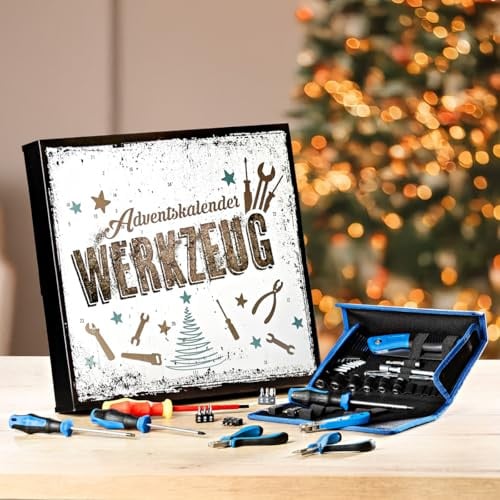 BRAST Advent Calendar | Tool Set | for DIY & Crafters | Includes Tool Bag | Cleanly Processed & Ready to Use | Bits, Screwdriver, Ratchet, Mini Saw