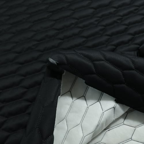 TOLKO wasserdichtes Steppfutter Stoff für Jacke Decke Kissen Polster Taschen | wattiert 140cm breit Bekleidungsstoff Dekostoff | Stoffe zum Nähen Meterware Dekorieren Schwarz Gesteppt