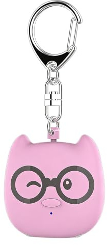 Alarma de autodefensa – Dispositivo de seguridad personal ABS 4,7 x 4,3 x 2,3 cm, potente recargable, iluminación integrada, herramienta portátil ligera | Llavero Gadget para mujeres hombres