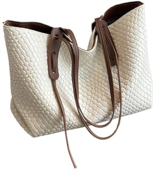 DJSKLDF Sac Cuir Femme Sacs fourre-tout de luxe grande capacité for femmes, sacs à main, porte-monnaie, vintage, for le shopping et les voyages pour Vacances(Beige)