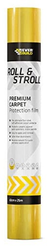 Everbuild Roll & Stroll Premium Carpet Protector – Self-Adhesive – Easy To Roll – Totally Waterproof – Yellow – 600mm x 25m