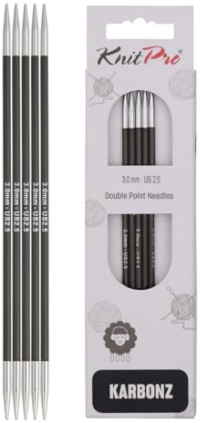 KnitPro Karbonz Double Pointed Needles 6 (15cm) | 3.00 mm
