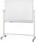 FRANKEN Mobiles Whiteboard, doppelseitig, lackiert, magnetisch, beschreibbar, trocken abwischbar, Whiteboard mit Ständer und Rollen, mit Metallgestell und schwenkbarem Rahmen, 90 x 120 cm, STC201