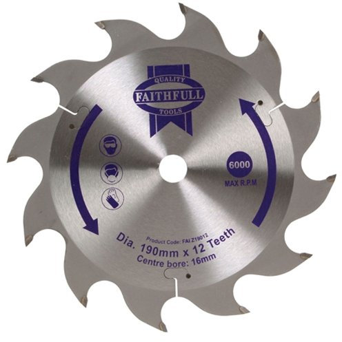 Faithfull - Lame de scie circulaire 190 x 16 mm x 12 dents Fast Rip