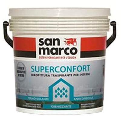San Marco SUPERCONFORT Pittura per interni anticondensa termoisolante traspirante antimuffa, colore: Bianco, size: 4 lt