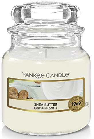 Yankee Candle Duftkerze im Glas (klein) | Shea Butter | Brenndauer bis zu 30 Stunden, Kleine Kerze im Glas