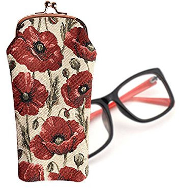 Signare Tapestry Arazzo Porta Occhiali, Custodia Occhiali, Custodia Occhiali da Sole, Portaocchiali per Donna (Papavero)