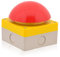 Intratec Grobhandtaster, IP65 – Aufputz Taster, Not-Aus Buzzer 1NO+1NC zwangsöffnend, Pilztaster für industriellen Gebrauch, 94 x 94 x 90 mm, Türöffner Button in Rot/Gelb