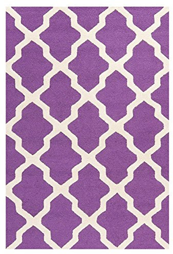 SAFAVIEH Geometrisch Teppich für Wohnzimmer, Esszimmer, Schlafzimmer - Cambridge Collection, Kurzer Flor, Lila und Elfenbein, 122 X 183 cm