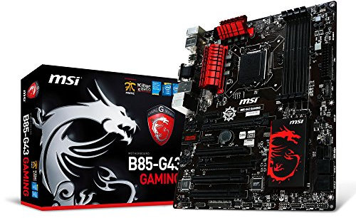 MSI B85-G43 Gaming Intel LGA1150 B85 Gaming ATX Motherboard (4x DDR3, 4x USB 3, 8x USB 2, GBE, LAN, VGA, HDMI, DVI)