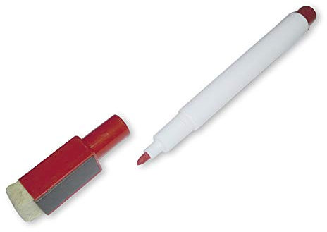 TimeTEX Folienstift rot - Non Permanent - abwischbar - mit Filzwischer und Magnet - 92224