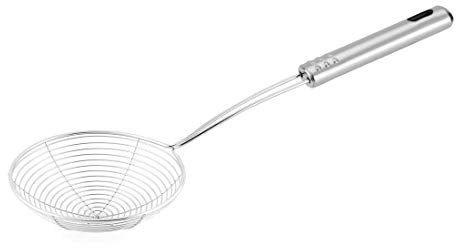 Sourcingmap-Alambre espiral Malla Home Kitchen Sartén espumadera Colador 4,5pulgadas Dia