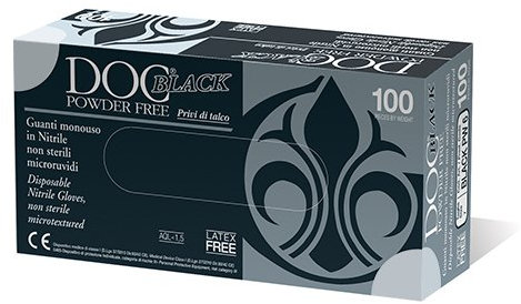 DOC Black PW6 Guanto Monouso in Nitrile, Non Sterile, Superficie Microruvida, Misura S, 10x100 Pezzi, Totale 1000 Pezzi